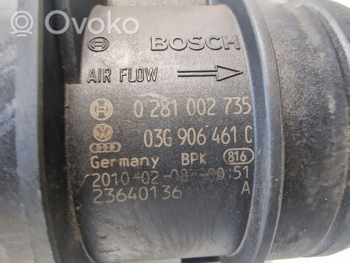 Volkswagen PASSAT B6 Przepływomierz masowy powietrza MAF 03G906461C