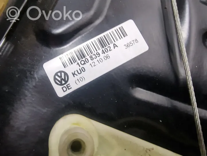 Volkswagen Eos Mechanizm podnoszenia szyby tylnej bez silnika 1Q0839402A