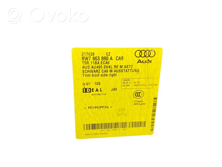 Audi S5 Facelift Dolny panel schowka koła zapasowego 8W7863880A