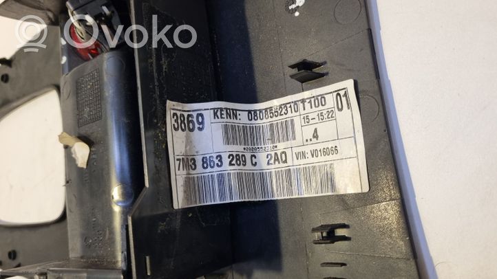 Volkswagen Sharan Vaihteenvalitsimen kehys verhoilu muovia 7M3863289