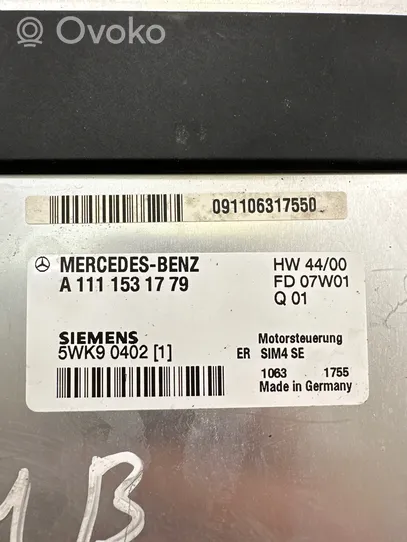 Mercedes-Benz C W203 Centralina/modulo del motore A1111531779