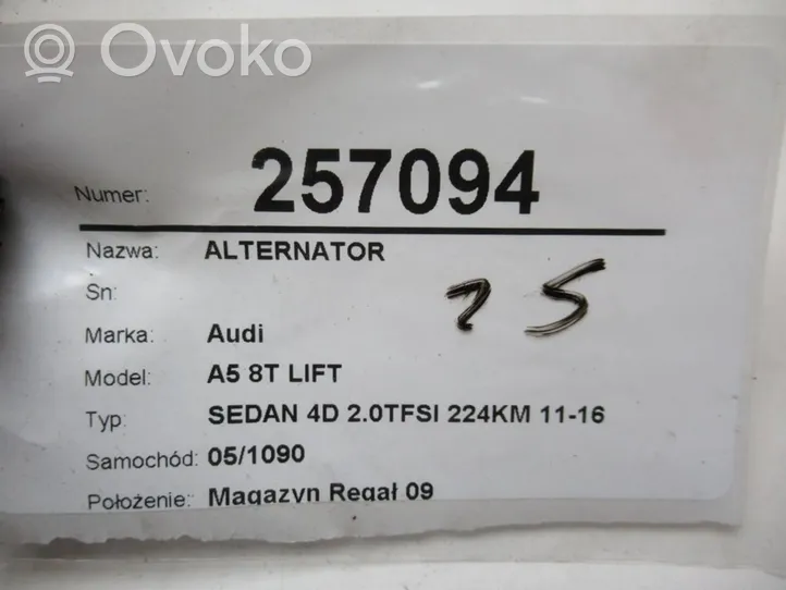 Audi A5 8T 8F Générateur / alternateur 06H903018J