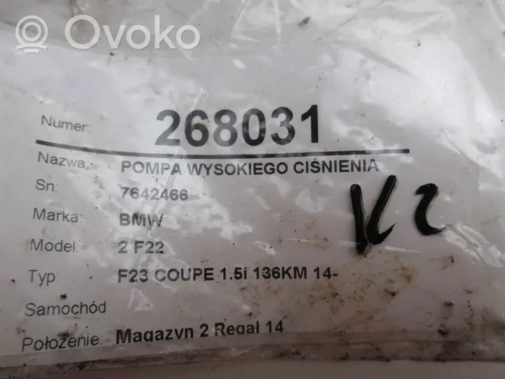 BMW 2 F22 F23 Pompe d'injection de carburant à haute pression 7642466