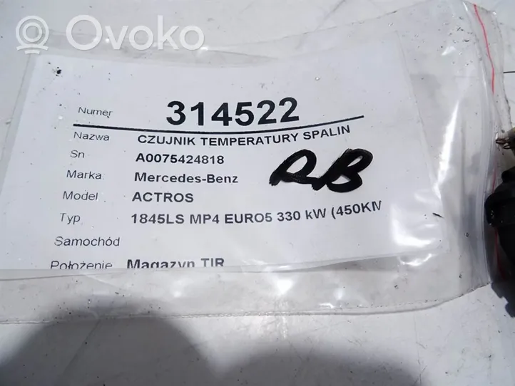 Mercedes-Benz Actros Pakokaasun lämpötila-anturi A0075424818