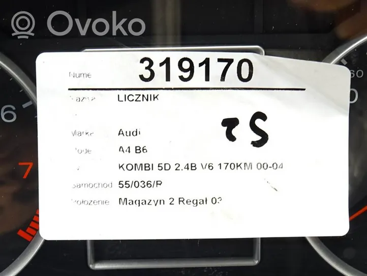 Audi A4 S4 B6 8E 8H Licznik / Prędkościomierz 0263626046