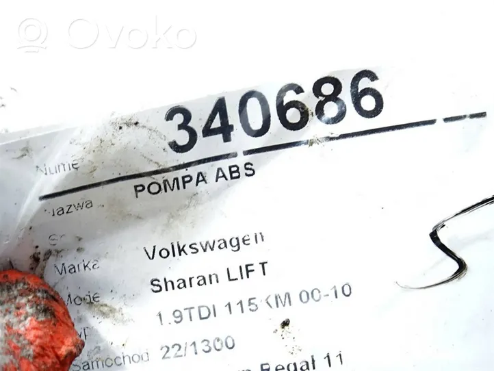 Volkswagen Sharan ABS Steuergerät 7M3614111