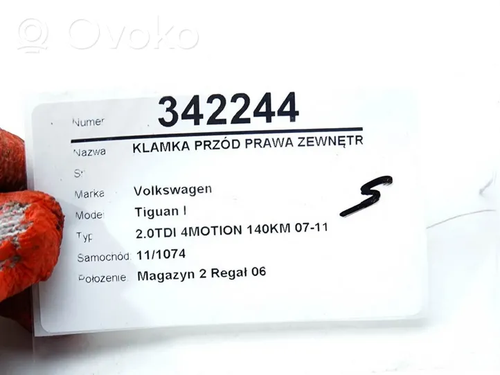 Volkswagen Tiguan Klamka zewnętrzna drzwi przednich 