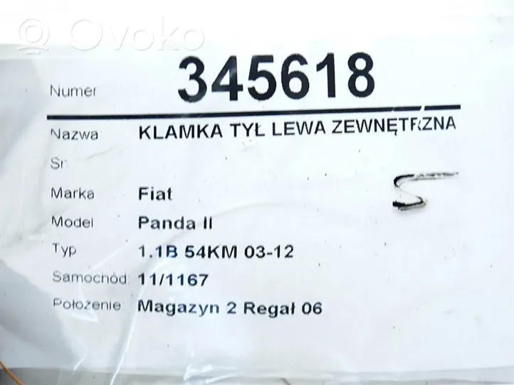 Fiat Panda II Klamka zewnętrzna drzwi tylnych 