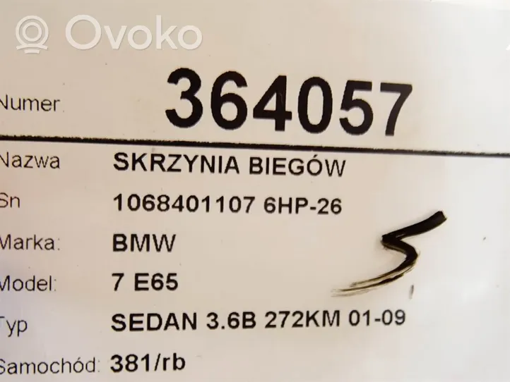 BMW 7 E65 E66 Manualna 5-biegowa skrzynia biegów 