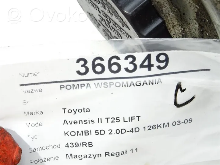 Toyota Avensis T250 Pompa del servosterzo 