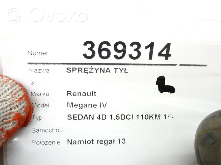 Renault Megane IV Sprężyna tylna 