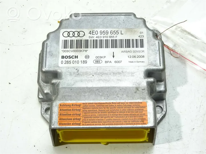 Audi A8 S8 D3 4E Gaisa spilvenu trieciensensors 4E0959655L