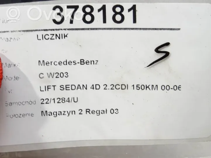 Mercedes-Benz C AMG W203 Licznik / Prędkościomierz A2035405148