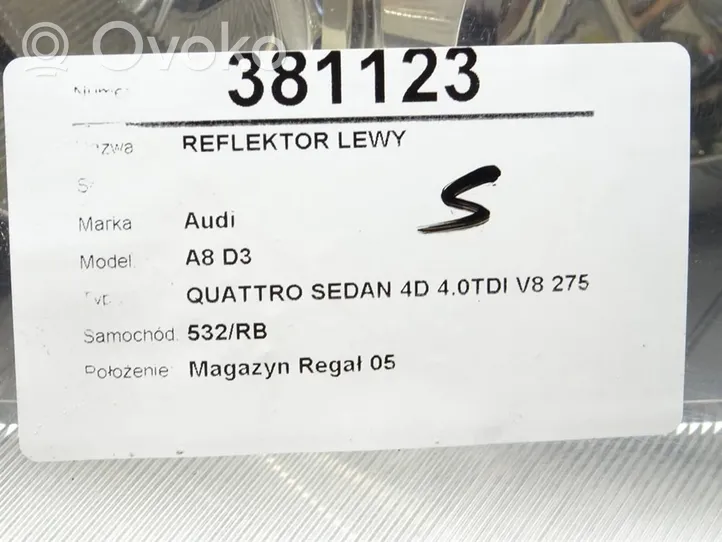Audi A8 S8 D3 4E Etu-/Ajovalo 