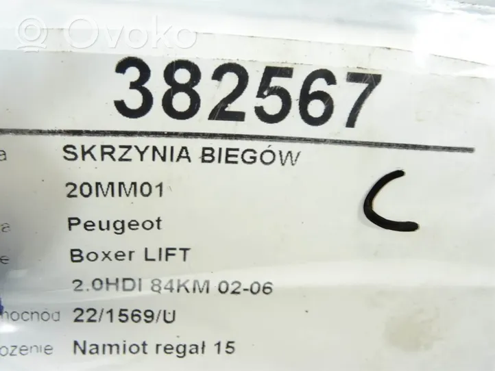 Peugeot Boxer Manuaalinen 5-portainen vaihdelaatikko 20MM01