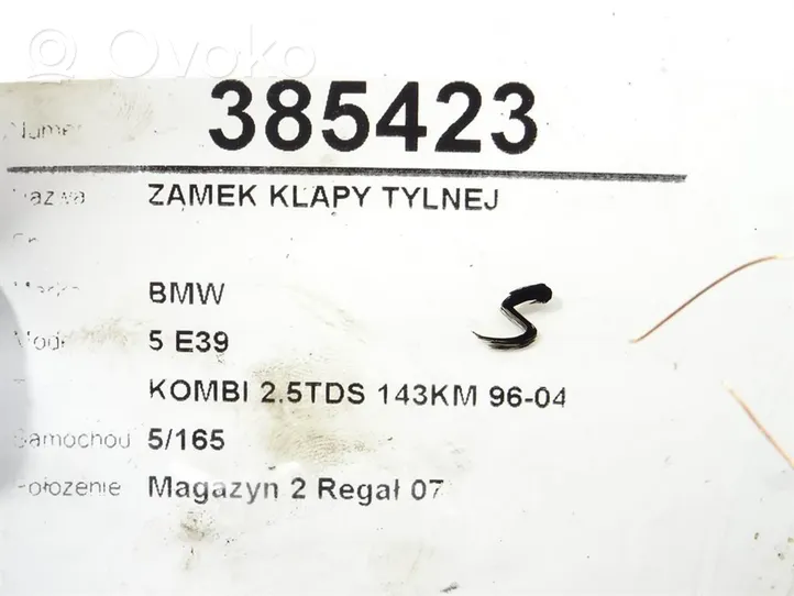 BMW 5 E39 Tailgate exterior lock 8168892