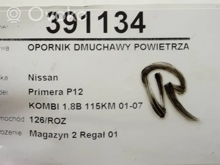 Nissan Primera Pečiuko ventiliatoriaus reostatas (reustatas) 