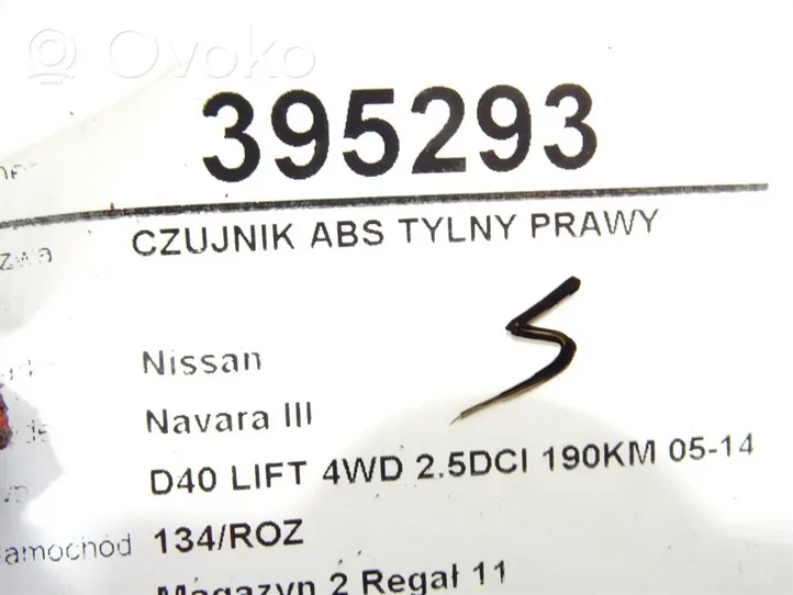 Nissan NP300 Czujnik prędkości obrotowej koła ABS 47900-EB300