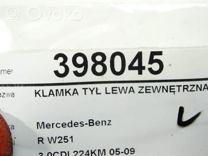 Mercedes-Benz R W251 Klamka zewnętrzna drzwi tylnych 