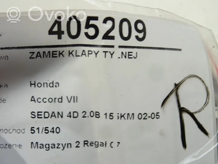 Honda Accord Takaluukun ulkopuolinen lukko 
