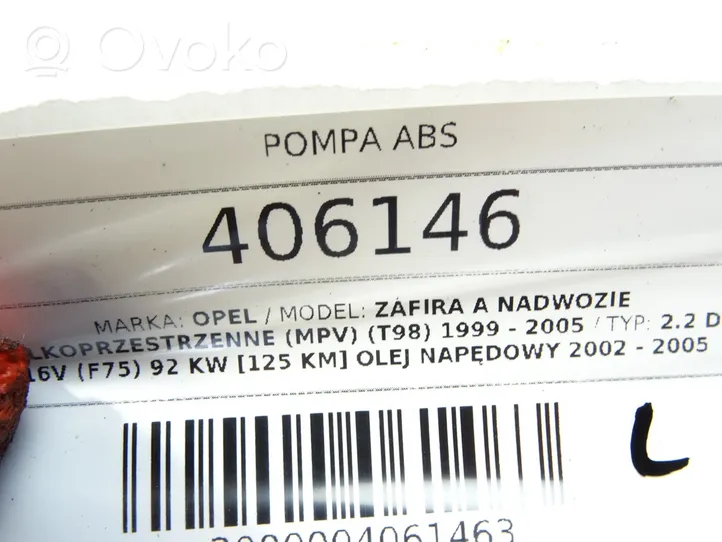 Opel Zafira A Блок ABS 