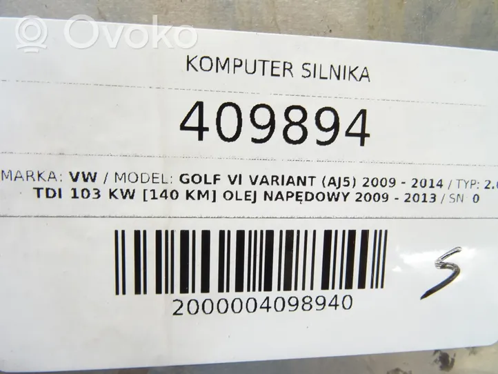 Volkswagen Golf VI Galios (ECU) modulis 03L906022DB