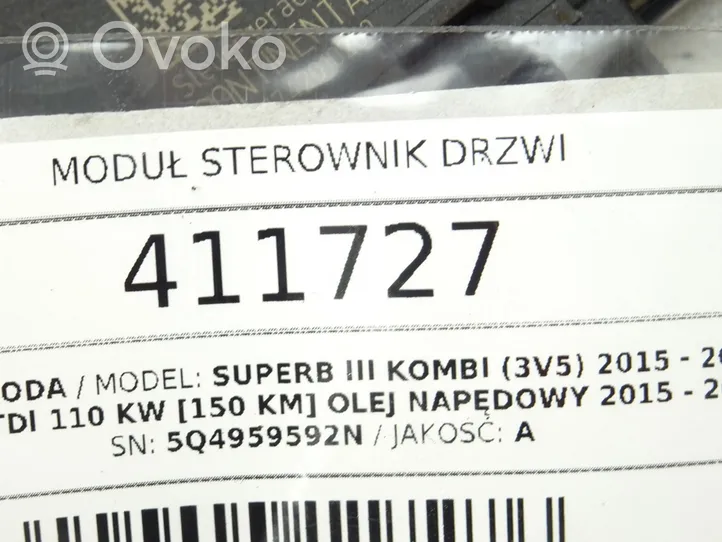 Skoda Superb B8 (3V) Muut ohjainlaitteet/moduulit 5Q4959592N