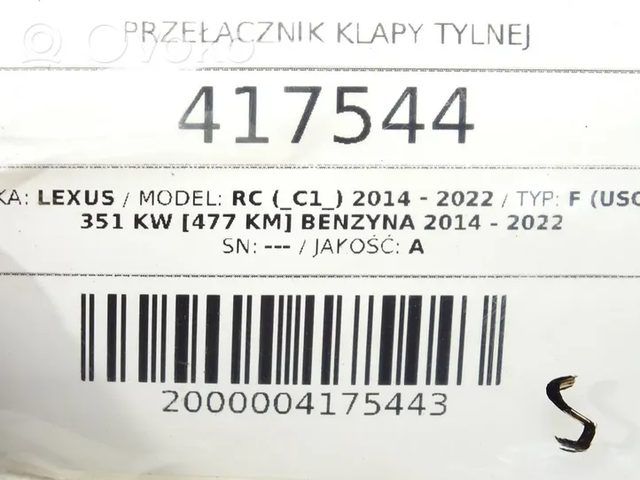 Lexus RC Inne przełączniki i przyciski 15A998