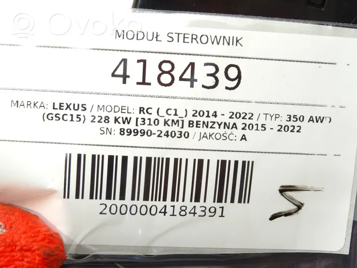 Lexus RC Inne komputery / moduły / sterowniki 89990-24030