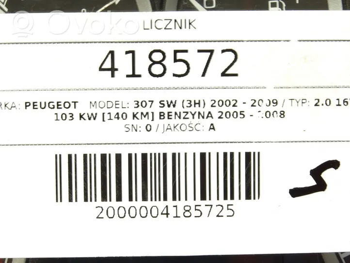 Peugeot 307 Nopeusmittari (mittaristo) 