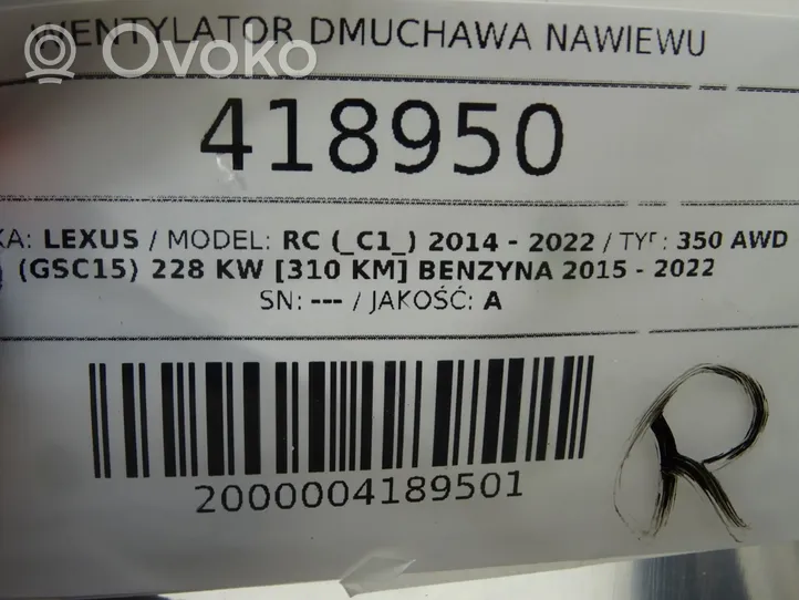 Lexus RC Wentylator nawiewu / Dmuchawa 