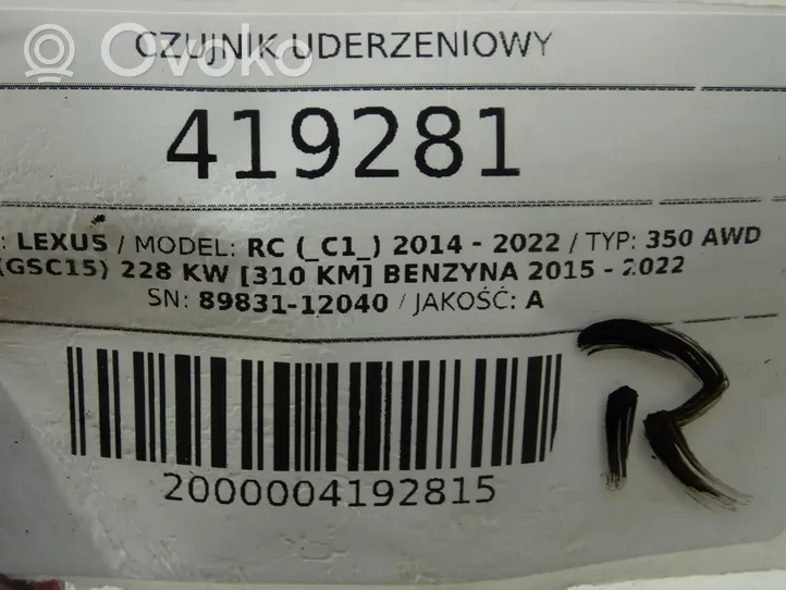 Lexus RC Czujnik uderzenia Airbag 89831-12040