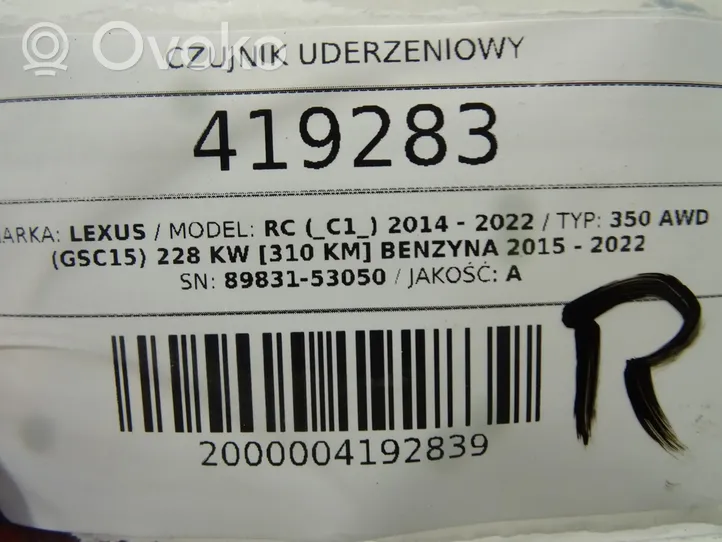 Lexus RC Czujnik uderzenia Airbag 89831-33050