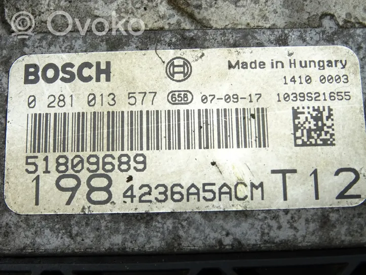 Fiat Bravo Unité de commande, module ECU de moteur 51809689