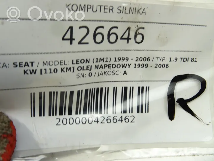 Seat Leon (1M) Komputer / Sterownik ECU silnika 0281010683