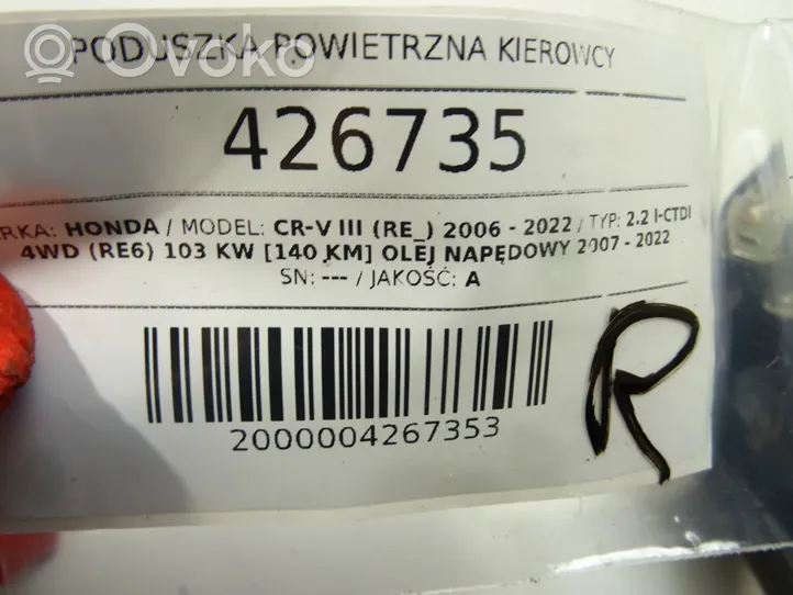 Honda CR-V Poduszka powietrzna Airbag kierownicy 77800-SWW-G810-M1