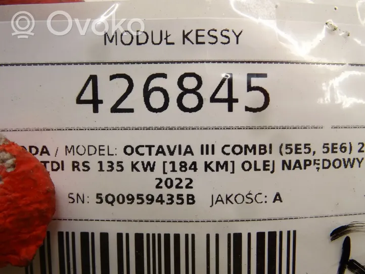 Skoda Octavia Mk3 (5E) Muut ohjainlaitteet/moduulit 5Q0959435B