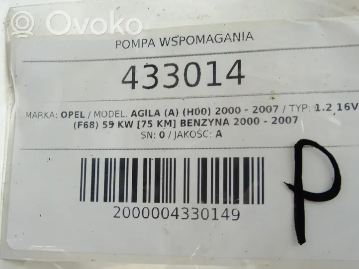 Opel Agila A Pompa wspomagania układu kierowniczego 38720-83E20