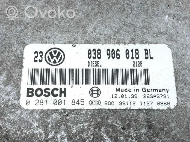 Volkswagen Bora Unité de commande, module ECU de moteur 038906018BL