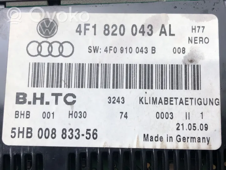 Audi A6 Allroad C6 Sisätuulettimen ohjauskytkin 4F1820043AL