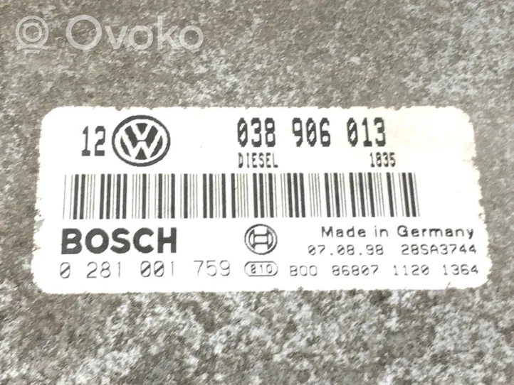 Volkswagen Golf IV Komputer / Sterownik ECU silnika 038906013