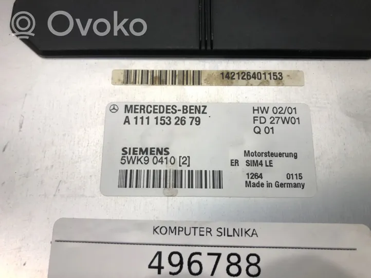 Mercedes-Benz C AMG W203 Komputer / Sterownik ECU silnika A1111532679