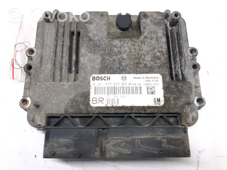 Opel Zafira B Unité de commande, module ECU de moteur 0281012549