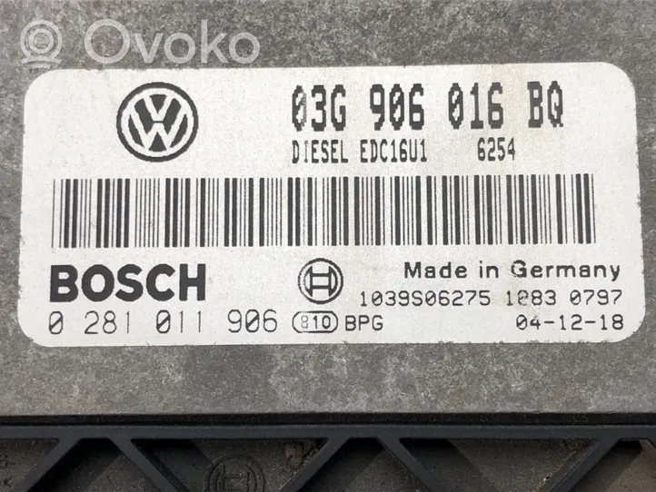 Volkswagen Touran I Komputer / Sterownik ECU silnika 03G906016BQ