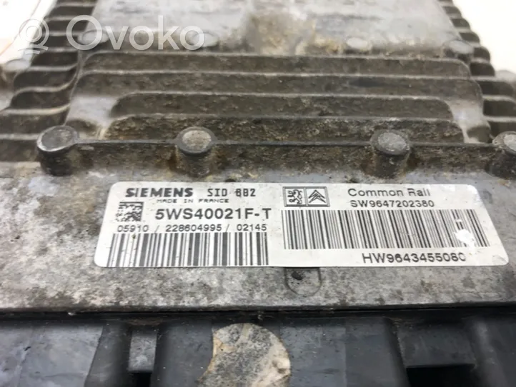 Citroen C3 Unité de commande, module ECU de moteur 9647202380