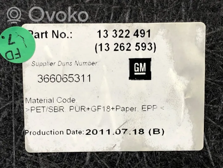 Opel Astra J Tappeto di rivestimento del fondo del bagagliaio/baule 13322491