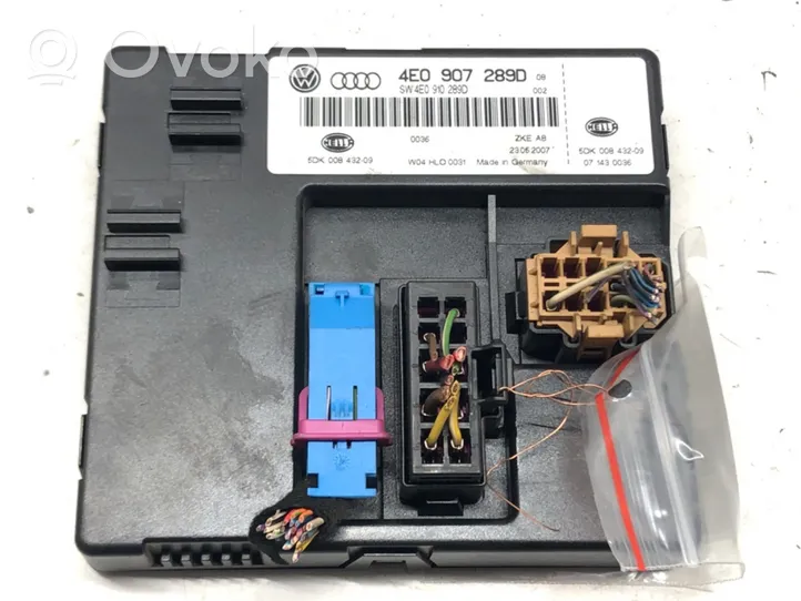 Audi A8 S8 D3 4E Modulo di controllo del corpo centrale 4E0907289D