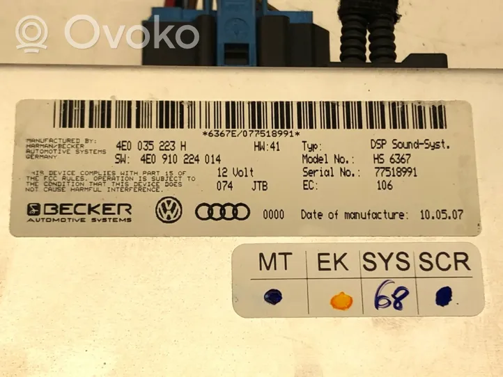 Audi A8 S8 D3 4E Amplificatore 4E0035223H