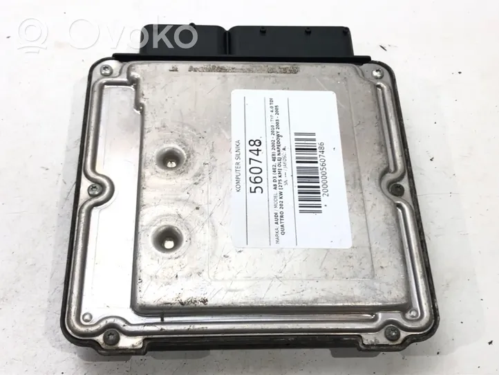 Audi A8 S8 D3 4E Unité de commande, module ECU de moteur 4E0907409B