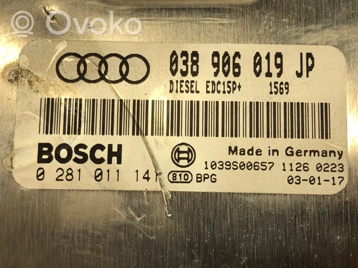 Audi A4 S4 B6 8E 8H Unité de commande, module ECU de moteur 038906019JP